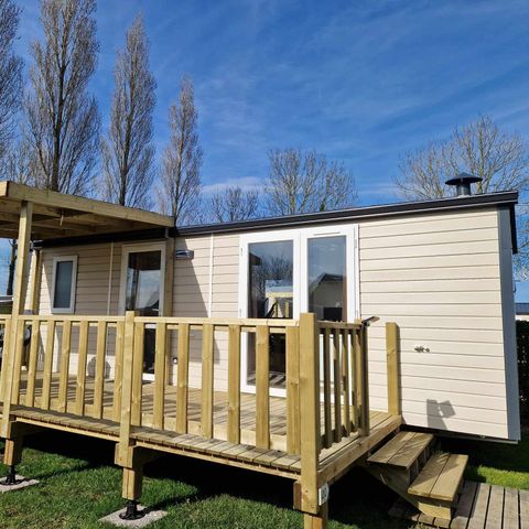 Stacaravan 4 personen - Nest 29 - 2 slaapkamers 30 m² + halfoverdekt terras