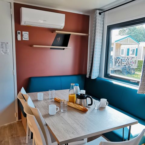 Stacaravan 12 personen - PRESTA+ Stam 6 slaapkamers 2badkamer 60m² TV + airconditioning