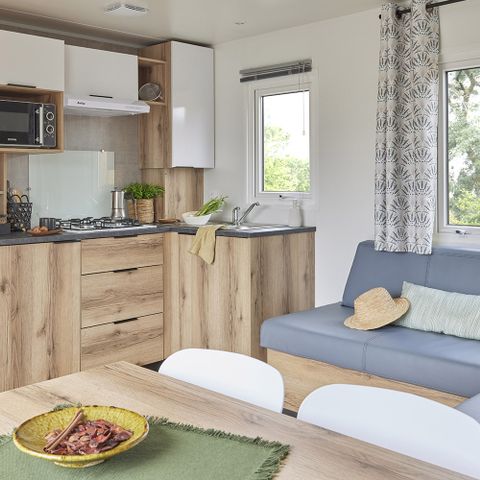 Stacaravan 6 personen - PRESTA+Kids 3 slaapkamers 2 badkamers 40m² TV + airconditioning