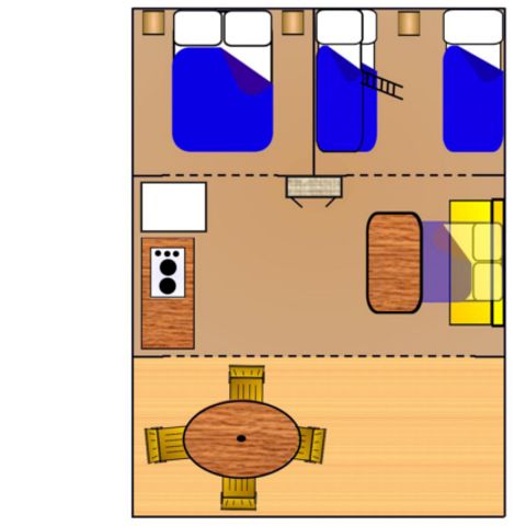 Glampingtent 6 personen - Safari, zonder sanitair
