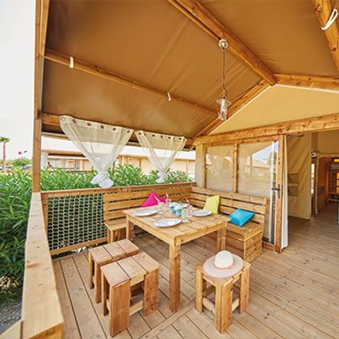 Safaritent 5 personen - Lodge Tent | 2 Slaapkamers | 4/5 Pers. | Geen badkamer