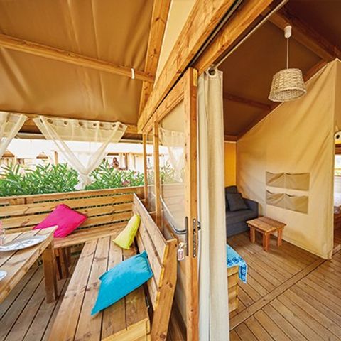 Safaritent 5 personen - Lodge Tent | 2 Slaapkamers | 4/5 Pers. | Geen badkamer