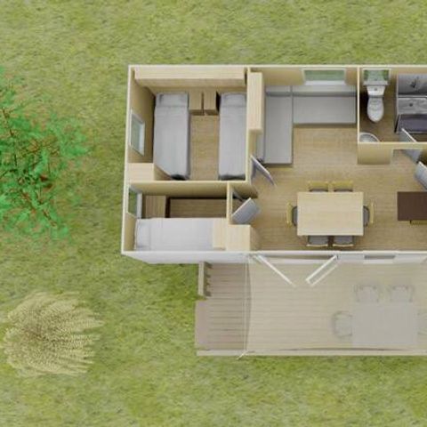 Stacaravan 6 personen - Mobile-home | Premium | 3 slaapkamers | 6 pers. | Verhoogd terras | 1 badkamer | Air-con.