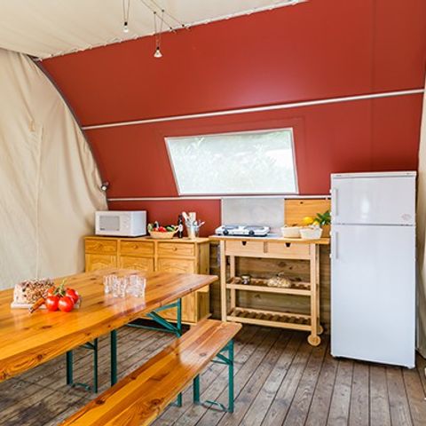 Glampingtent 8 personen - Ontdekkingsreizigerstent | 4 slaapkamers | 6/8 personen | Zonder badkamer