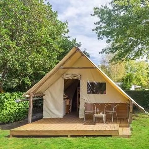Safaritent 4 personen - Eco Lodge | 2 slaapkamers | 3/4 pers | Verhoogd terras | Geen badkamer