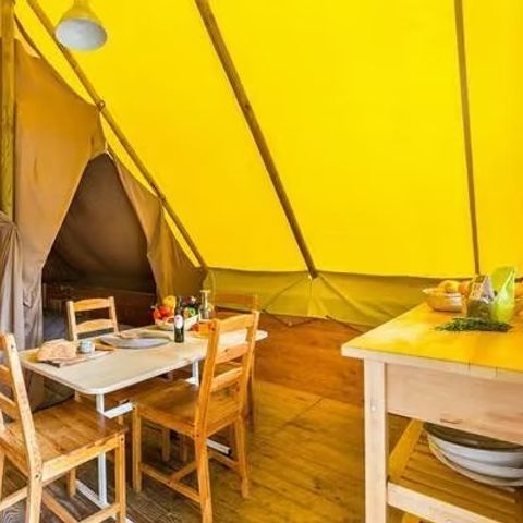 Safaritent 4 personen - Eco Lodge | 2 slaapkamers | 3/4 pers | Verhoogd terras | Geen badkamer