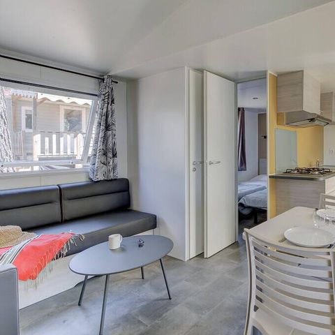 Stacaravan 6 personen - Premium Exclusief | 3 Slaapkamers | 6 Pers | Lounge Terras | Buitenkeuken | 1 Badkamer | Airconditioning | TV