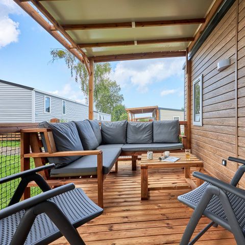 Stacaravan 4 personen - Stacaravan | Premium Exclusief | 2 Slaapkamers | 4 Pers | Terras Lounge | Airconditioning | TV