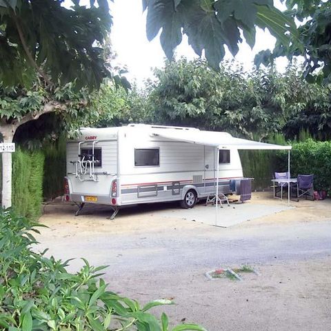 STAANPLAATS - Premium staanplaats: auto + tent/caravan of camper + 5A elektriciteit