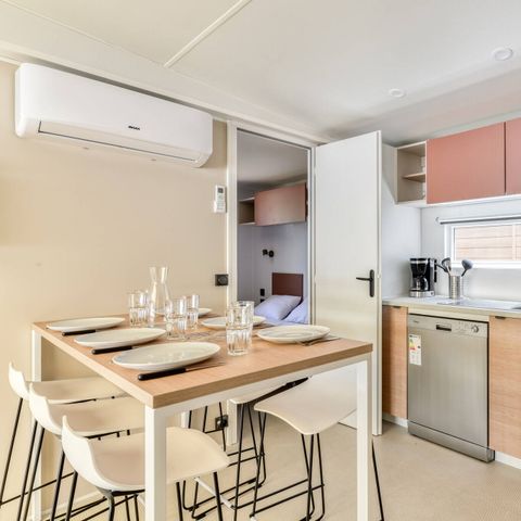 Stacaravan 6 personen - Mobile-home | Premium | 3 slaapkamers | 6 pers. | Verhoogd terras | Air-con.