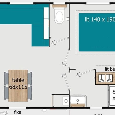 Stacaravan 6 personen - COTTAGE PREMIUM - Les Genêts | 4-6 pers.
