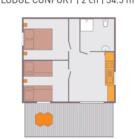 Safaritent 6 personen - LODGE CONFORT Kenia 6 pers. 2 sl.k.