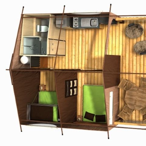 Safaritent 5 personen - LODGE CONFORT Victoria 5 pers. 2 sl.k.