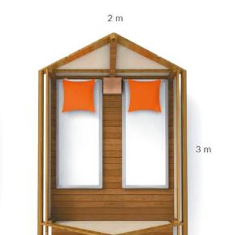 LODGE 2 personen - Lodge MINI CANNELLE 6m² max 2 personen