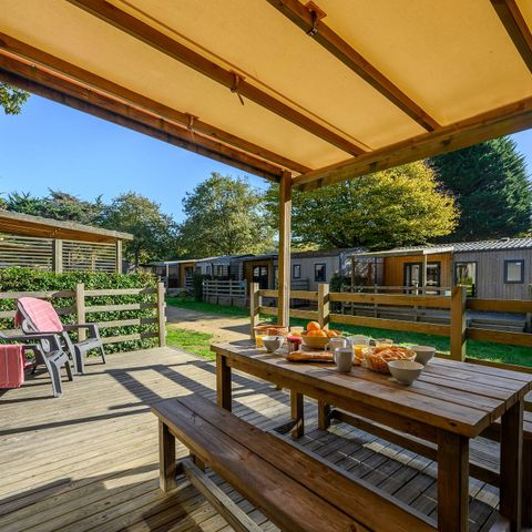 Stacaravan 4 personen - Ultimate | 2 Slaapkamers | 4 Pers. | Verhoogd terras | Airconditioning | TV