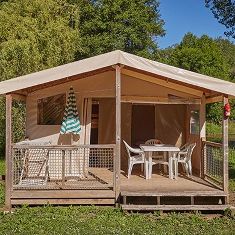 Safaritent 5 personen - Eco Lodge | 2 slaapkamers | 4/5 personen | Geen badkamer