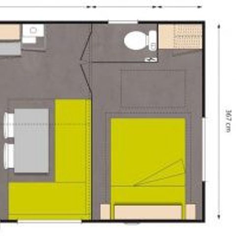 Stacaravan 4 personen - Mobile-home | Comfort XL | 2 slaapkamers | 4 pers. | Single terras