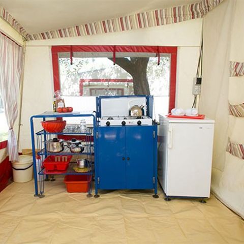 Glampingtent 5 personen - Canvas bungalow | 2 slaapkamers | 4/5 personen | Geen badkamer