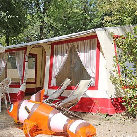 Glampingtent 5 personen - 2 slaapkamers | 4/5 personen | Zonder badkamer