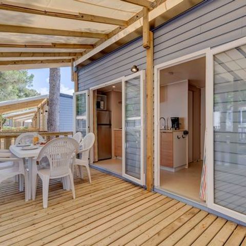 Stacaravan 6 personen - Mobile-home | Comfort | 2 slaapkamers | 4/6 pers. | Verhoogd terras | Airconditioning | TV