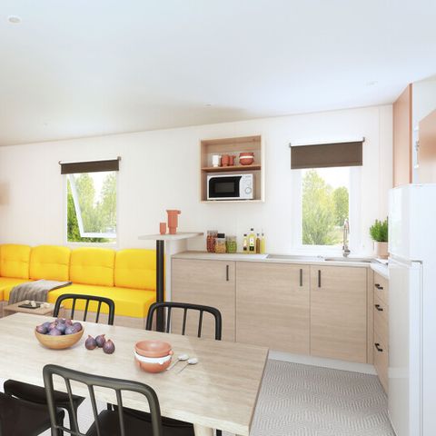 Stacaravan 7 personen - Familie - XL 39 m² - Airconditioning