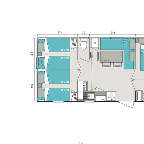 Stacaravan 6 personen - Cottage Klim 30m²