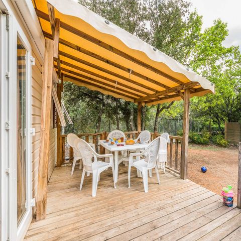 Stacaravan 6 personen - Klassiek | 2 Slaapkamers | 4/6 Pers | Verhoogd terras | 1 Badkamer | Airconditioning