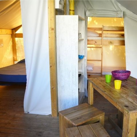 Glampingtent 4 personen - Bung Junior 4 personen 2 slaapkamers 17m² zonder sanitair