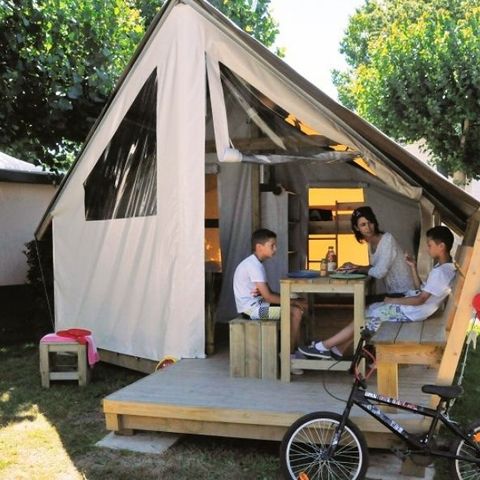Glampingtent 4 personen - Junior bungalowtent 4 personen 2 kamers 17m² - zonder sanitair