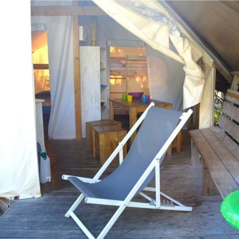 Glampingtent 4 personen - Junior bungalowtent 4 personen 2 kamers 17m² - zonder sanitair