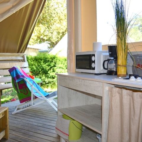 Glampingtent 4 personen - Junior bungalowtent 4 personen 2 kamers 17m² - zonder sanitair
