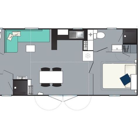 Stacaravan 6 personen - Comfort 8 personen 3 slaapkamers 2 badkamers