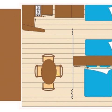 Glampingtent 5 personen - Kiwi 2 kamers 25m² - zonder badkamer