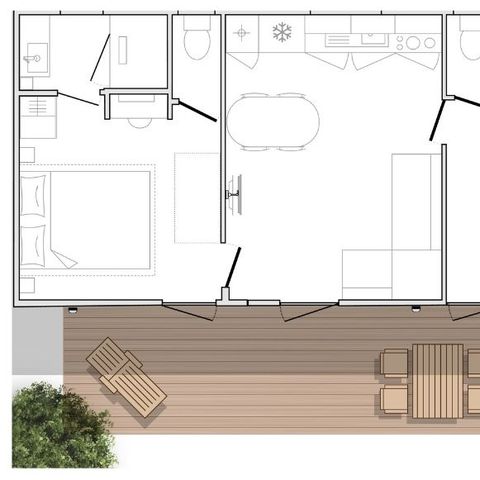Stacaravan 6 personen -  Mahana 2 slaapkamers 2 badkamers 33m