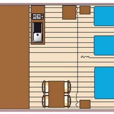Glampingtent 5 personen - Sahari 2 kamers 19m² - zonder badkamer