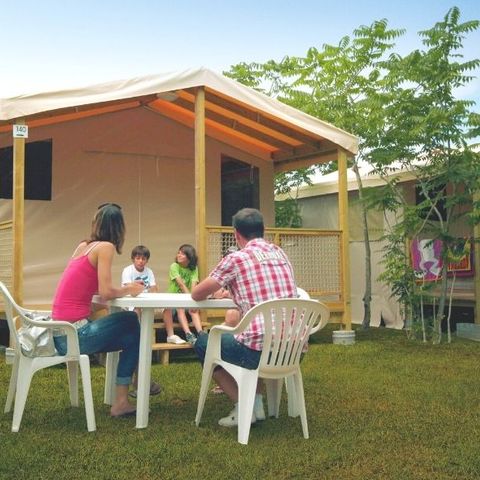 Glampingtent 5 personen - Sahari 2 kamers 19m² - zonder badkamer