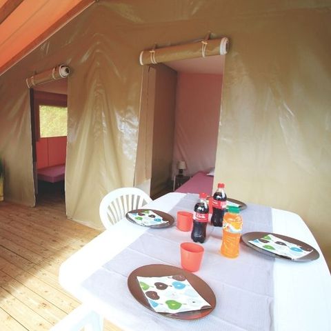 Glampingtent 5 personen - Sahari 2 kamers 19m² - zonder badkamer