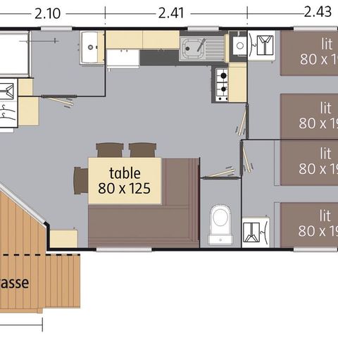 Stacaravan 6 personen - Ciela Confort Compact - 3 slaapkamers