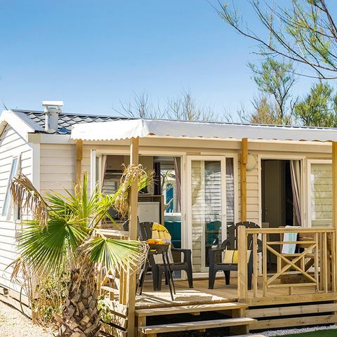 Stacaravan 6 personen - Mobile-home | Comfort XL | 2 slaapkamers | 4/6 pers. | Verhoogd terras | Airconditioning