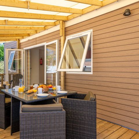Stacaravan 6 personen - Stacaravan | Premium | 3 slaapkamers | 6 pers. | Terras Lounge | Air-con.