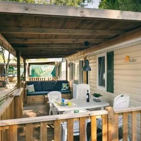 Stacaravan 6 personen - Comfort | 2 Slaapkamers | 4/6 Pers. | Terras Lounge | Airconditioning