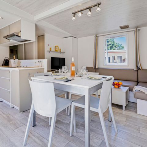 Stacaravan 6 personen - LUXE Master Zen + Airconditioning + TV + 2 badkamers