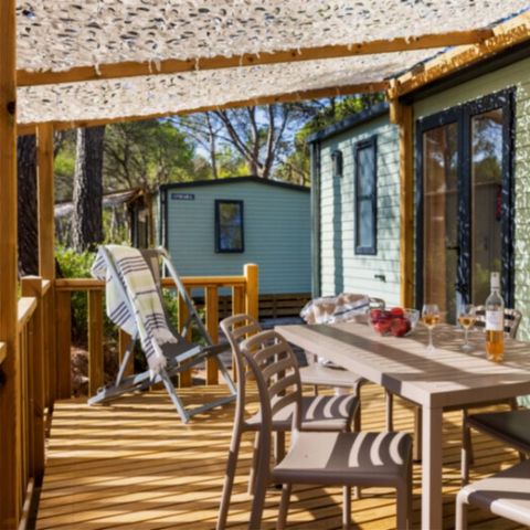 Stacaravan 6 personen - GREEN - LODGE 3bed - Airconditioning - TV