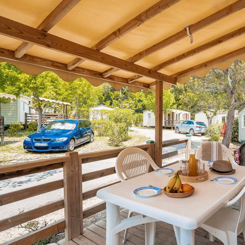Stacaravan 4 personen - Klassiek | 2 Slaapkamers | 4 Pers | Verhoogd terras | Airconditioning
