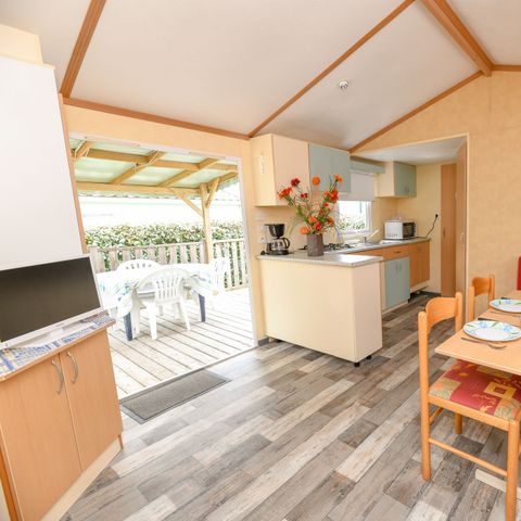 Stacaravan 6 personen - Aqua 2 Slaapkamers 4/6 Personen Halfoverdekt Terras