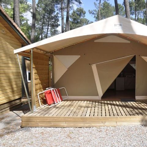 Glampingtent 5 personen - 2-slaapkamer bungalowtent Canada - geen sanitair