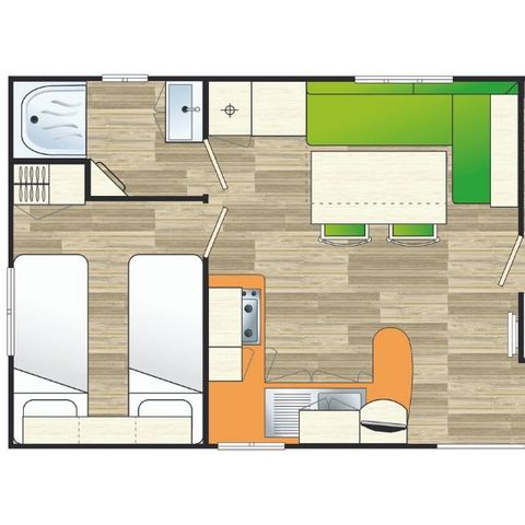 Stacaravan 6 personen - Evasion 2 slaapkamers - TV