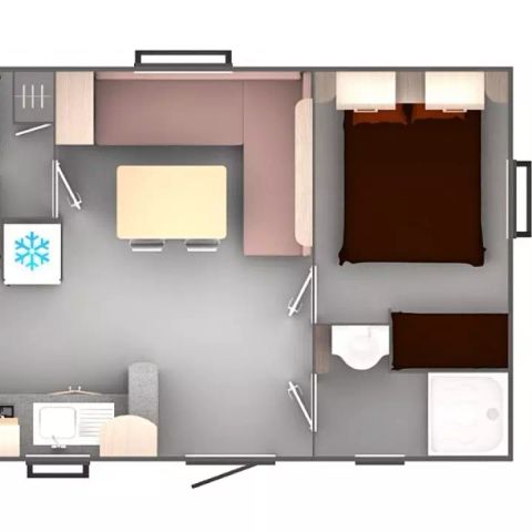 Stacaravan 6 personen - 3 Kamers 4/6 Personen + TV