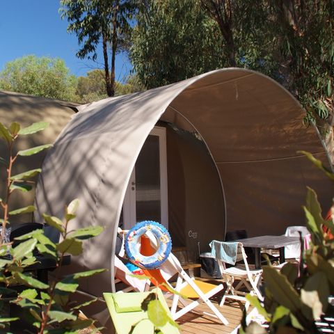 Glampingtent 4 personen - COCO SWEET (geen water, geen sanitaire voorzieningen)
