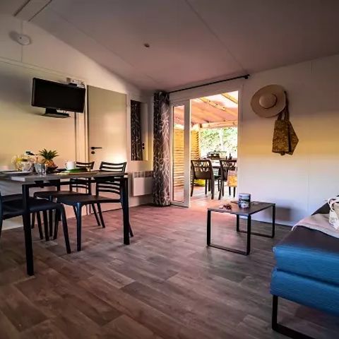 Stacaravan 4 personen - Duo Premium 3 Kamers 4 Personen Jacuzzi + Air Conditioning + TV
